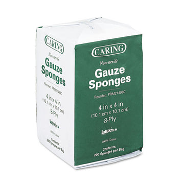 Medline Caring Woven Gauze Sponges, Non-sterile, 8-ply, 4 X 4, 200-pack freeshipping - TVN Wholesale